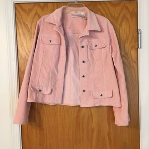 Real Comfort By Chadwick’s Pink Corduroy Jeans Jacket